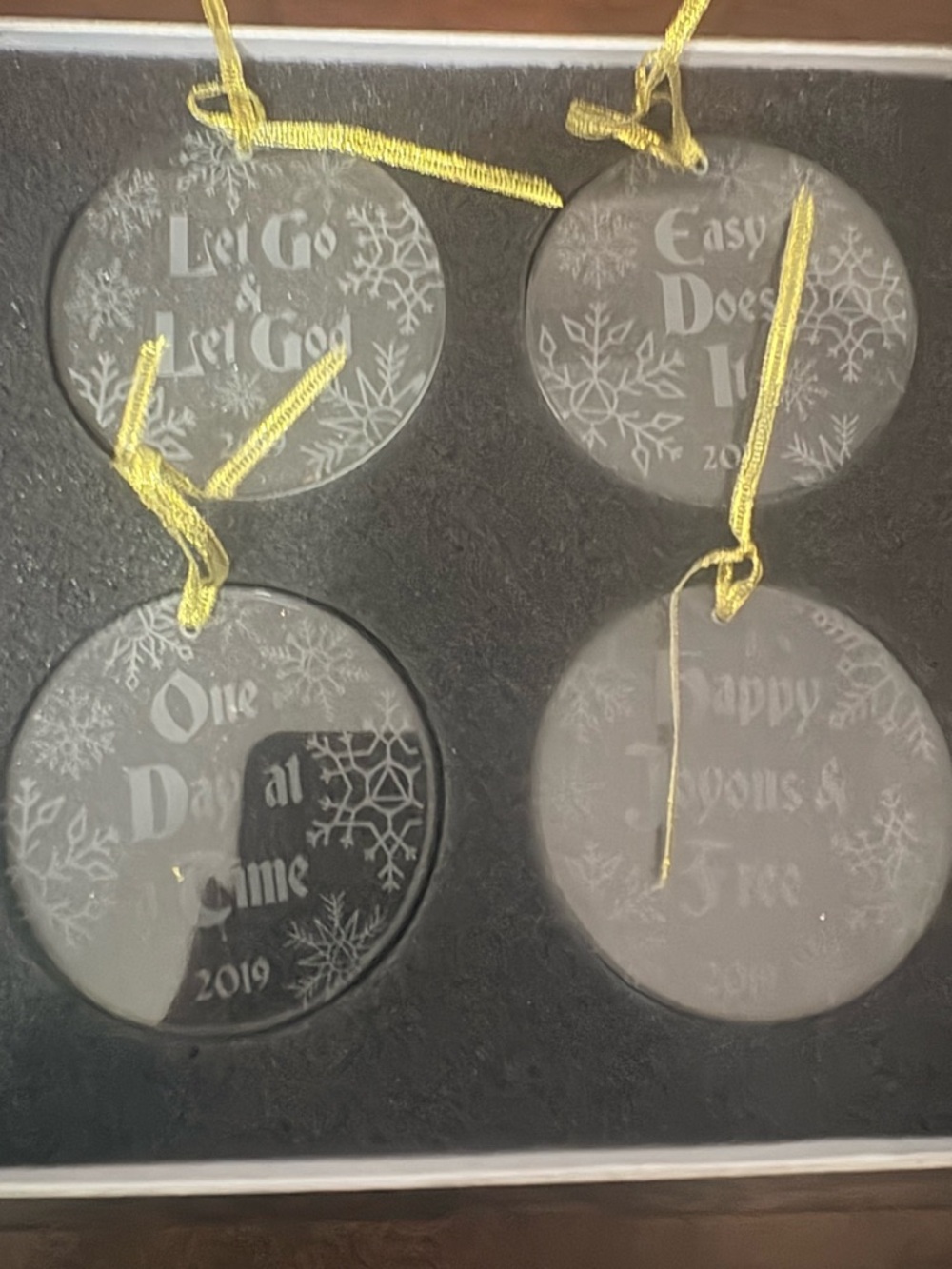 Holiday Glass Ornament Set - Clear alcoholics anonymous